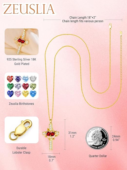 Valentine's Day Gifts for Wife 925 Sterling Silver Double Birthstone Pendant Necklaces I Love You for Always and Forever Necklace Anniversary Birthday Gifts for Wife Girlfriend Mom Her