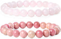 Bivei Natural Gemstone Semi Precious Healing Crystals Handmade Stretchy Round Beads Bracelet,Stocking Stuffers for Women Enhance Positive Energy