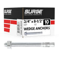 3/4" x 8-1/2" Zinc-Plated Wedge Anchors by SurgeBuildingProducts