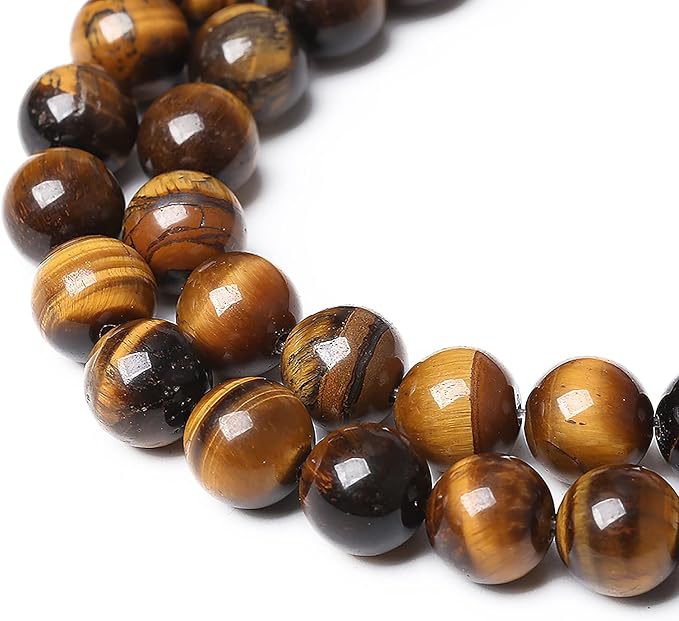 4MM 90PCS Natural Yellow Tiger Eye Stone Beads Semi Gemstone Round Loose Beads for Jewelry Making 15" DIY Bracelet Necklace Earrings (Yellow Tiger Eye Stone, 4mm)