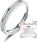 OOOPEL Sterling Silver Adjustable Ring S925 Silver Rings for Women Cubic Zirconia Twist Love Knot Dainty Ring Silver Minimalist Open Finger Rings Silver Thumb Sterling Silver Ring