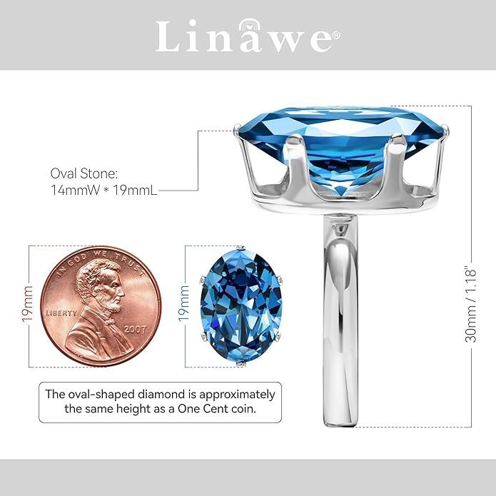Linawe Cubic Zirconia Imitation Diamond Moissanite Rings for Women, 14K Gold/Rose Gold/Silver Adjustable Chunky Ring, Costume Rhinestone Jewelry for Wedding Engagement