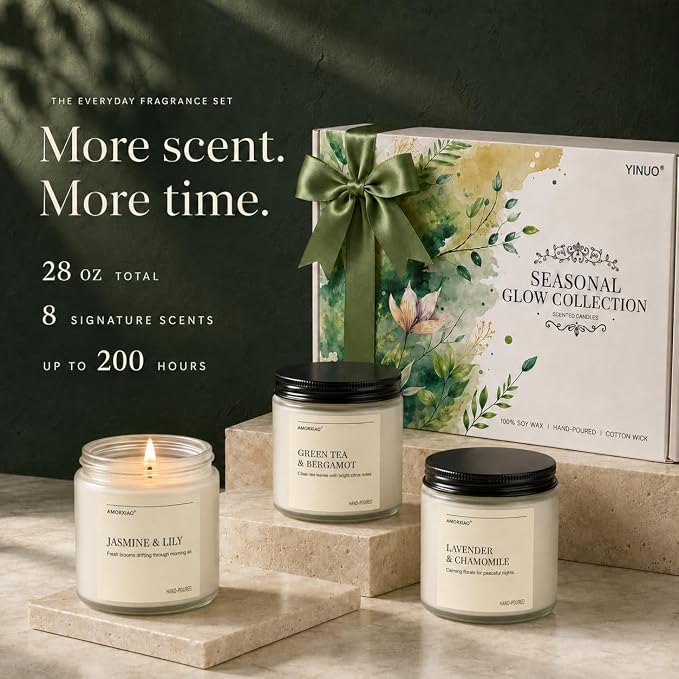 Scented Candles Gift Set for Women, 8 Pack Soy Wax Jar Candles | 28 oz Total - Image 2