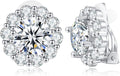 FAMARINE CZ Clip on Earrings for Women Clip Earring Non-pierced Earrings