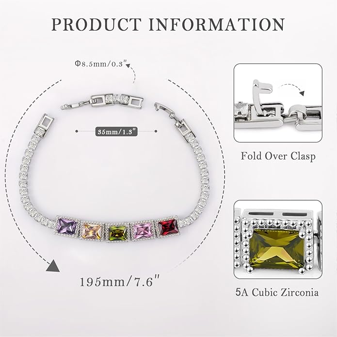 Tennis Bracelet for Women 14K Gold Plated Cubic Zirconia Bracelet,Classic Crystal Tennis Bracelet, Rhinestone Delicate Bracelet Gift for Her