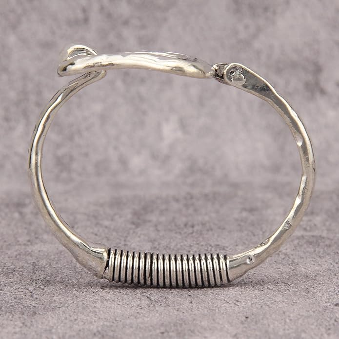 Gold Cuff Bracelet for Women Silver Beaded Bracelets Open Bangle Stackable Stretch Bead Bracelet Boho Jewelry Gifts for Wife Couple