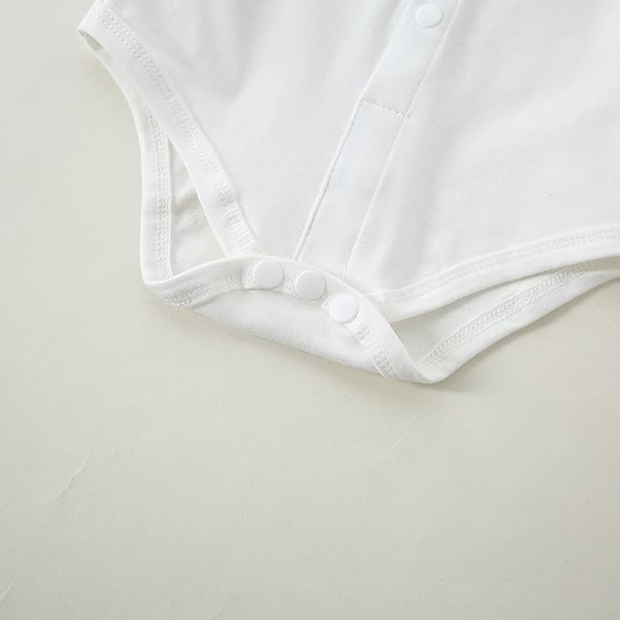 DISAUR Baby Boy Clothes Toddler Boy Outfits 4PCS Gentleman Dress Romper/Vest/Pants/Bow Tie Cotton Suit Sets