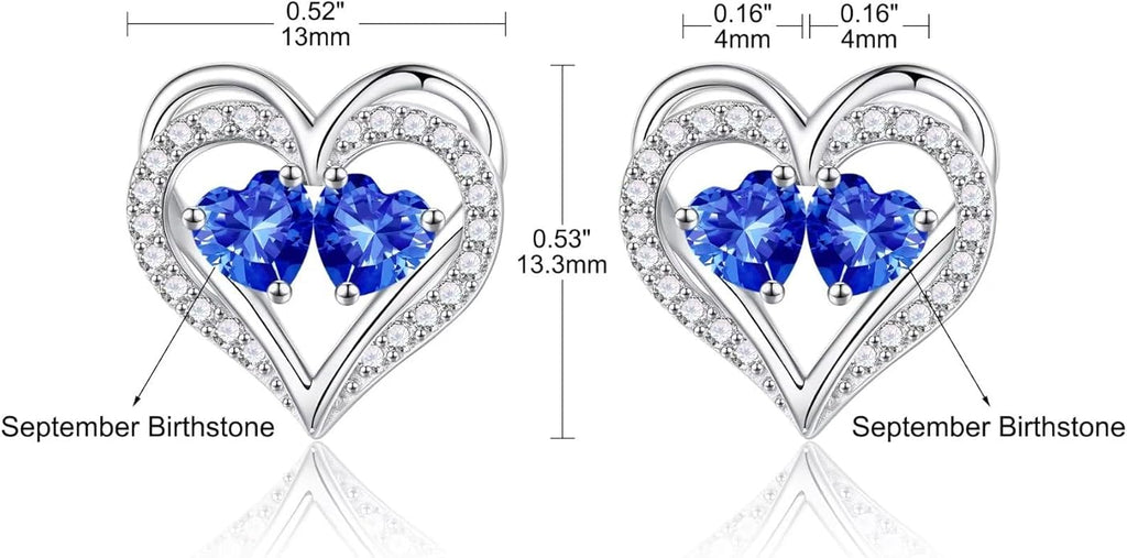 Iefil Valentines Day Gifts for Her - 925 Sterling Silver Birthstone Earrings, Anniversary Birthday Gifts for Women Wife Girlfriend Mom