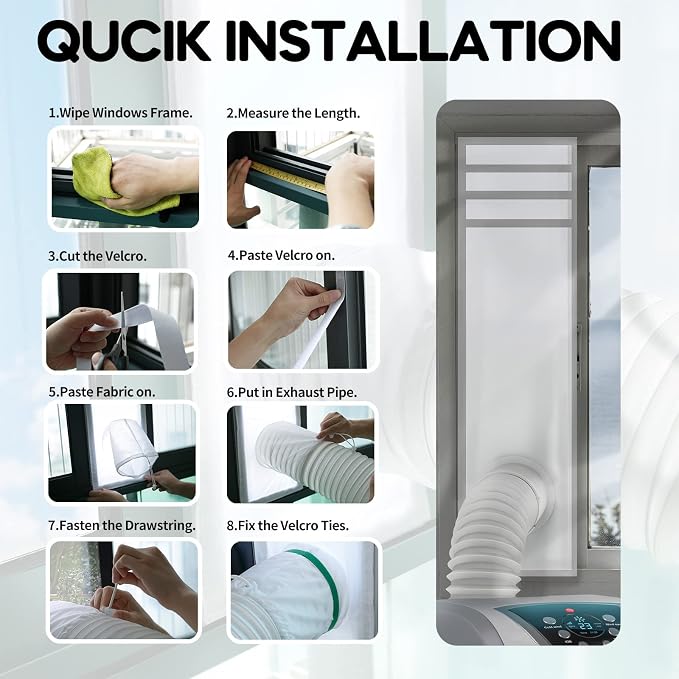 LOVIGA Portable Air Conditioner Window Kit, Window Vent Kit Seal Kit - Image 7