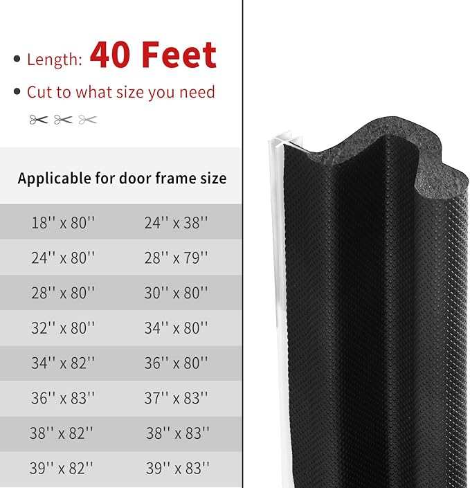40 Feet Kerf Door Weather Stripping Door Seal, Long Reach V-Shaped Door Seal - Image 4