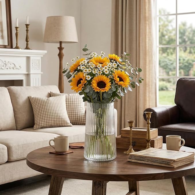 Clear Glass Vase for Flower, Flower Vase for Bouquet, Modern Glass Vases - Image 4