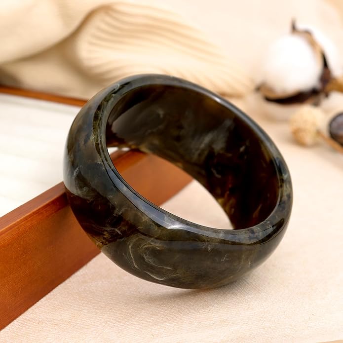 Chunky Resin Wide Bangle Bracelets for Women, Trendy Statement Minimalist Acrylic Bracelet Prom Holiday Jewelry Gift