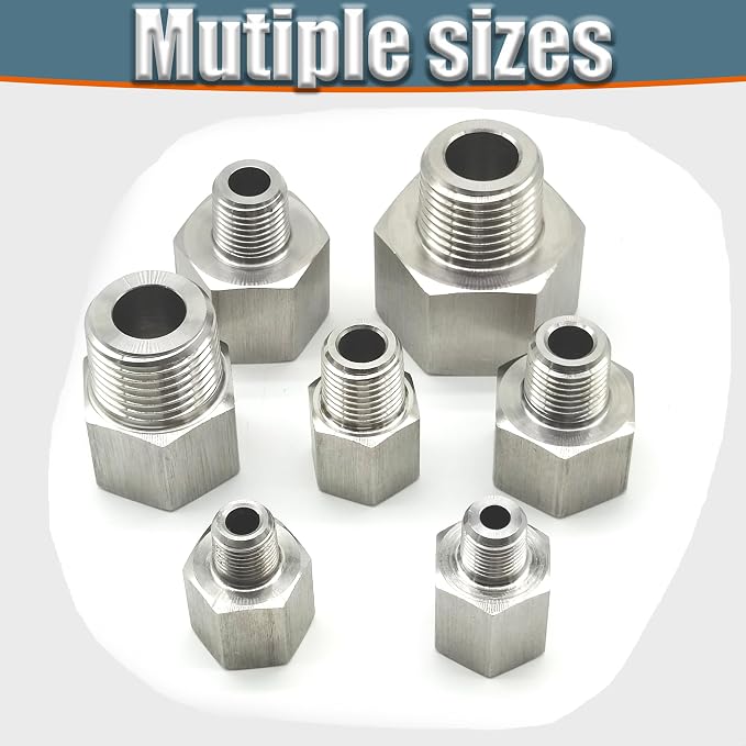 1/4" Female to 1/8" Male NPT Reducer Adapter, 304 Stainless Steel Reducing Pipe - Image 8