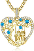 14K Gold Tree of Life Necklace for Sister Christmas Gifts from Sister,Heart Jewelry with Birthstone Pendant for Women Female Friendship Forever My Friend