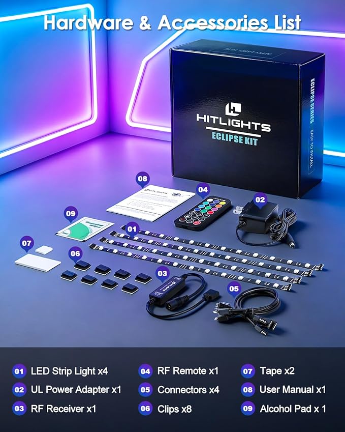 HitLights LED Strip Lights, Small LED Light Strips Dimmable, RGB 5050 Color - Image 5