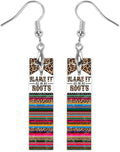 Earrings Handmade Bar Wood Earrings Light Weight Printed Image Dangle Earring Jewelry