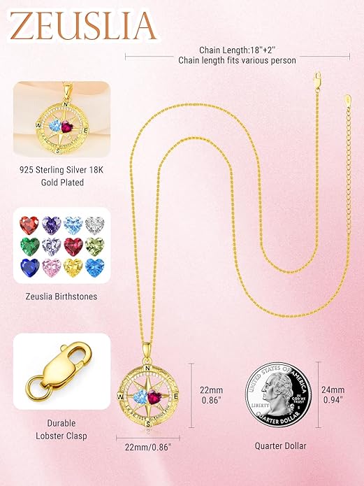 Valentine's Day Gifts for Wife 925 Sterling Silver Double Birthstone Pendant Necklaces I Love You for Always and Forever Necklace Anniversary Birthday Gifts for Wife Girlfriend Mom Her