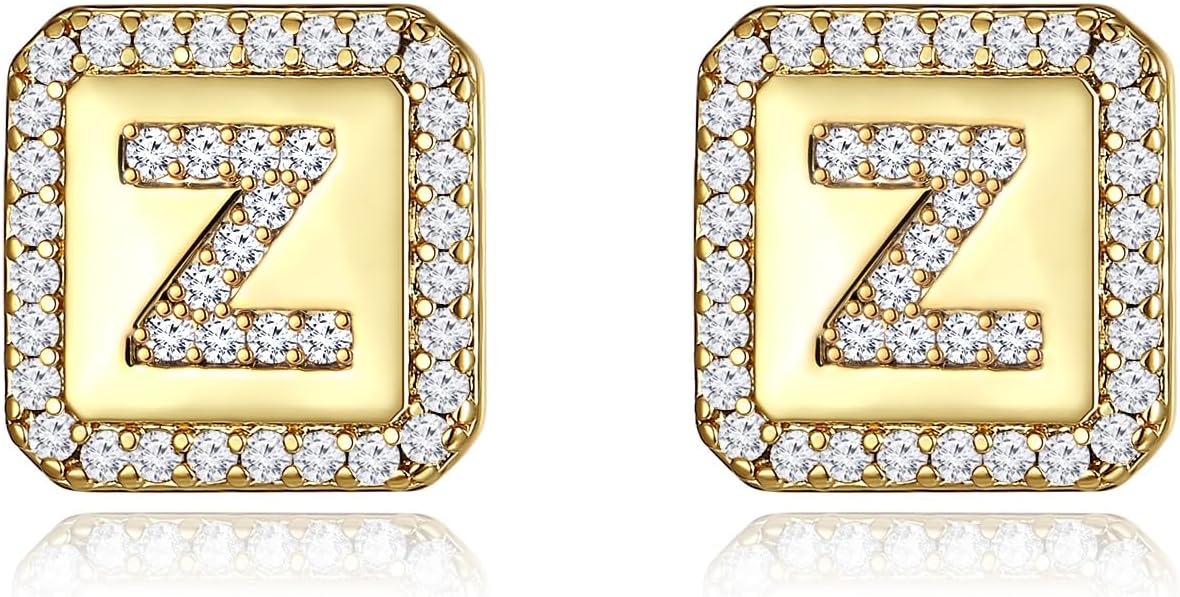 Gold Earrings for Women 24K Gold Filled Initial Earrings for Women S925 Earrings Gifts for Her