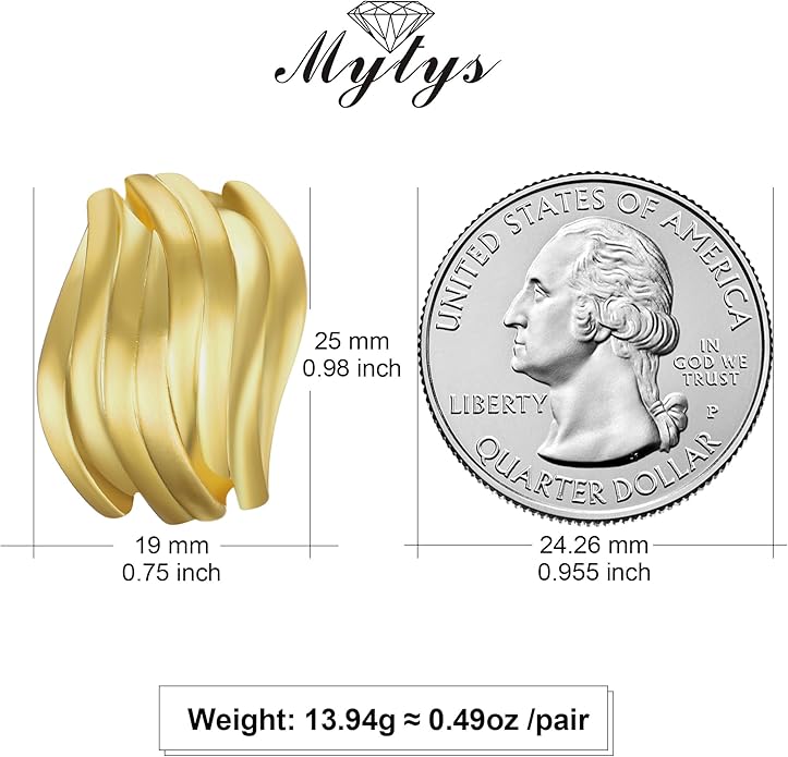 Mytys Two Tone Huggie Hoop Earrings Cross Over Design Twisted Rope Silver Gold Statement Wide Band Clip On Hoops for Women Fashion Jewelry Gift