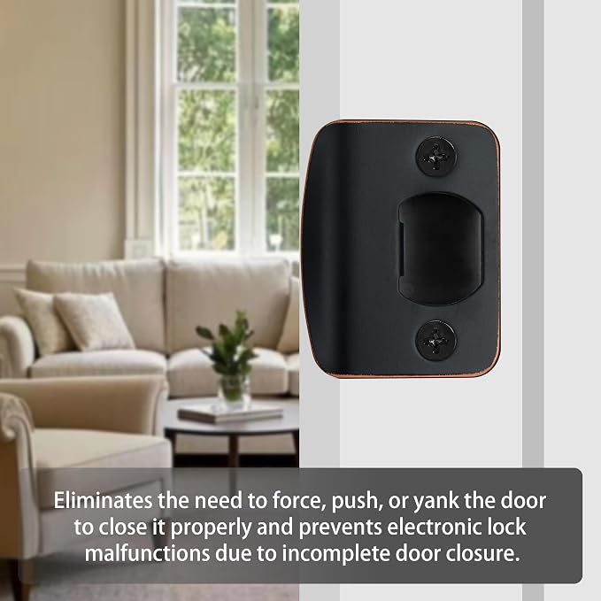 Door Strike Plate for Interior Doors, Oil Rubbed Bronze, 1 Pack | 2-1/4"x1-3/4" - Image 8