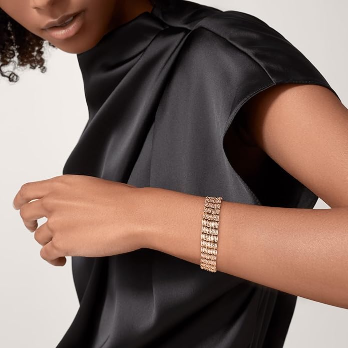 14K Gold Plated Tennis Bracelet for Women – Classic CZ Link Design, Fits 6.0"–7.2" Wrists – Stylish Sparkling Jewelry Gift, Timeless Tennis Bracelets for Women