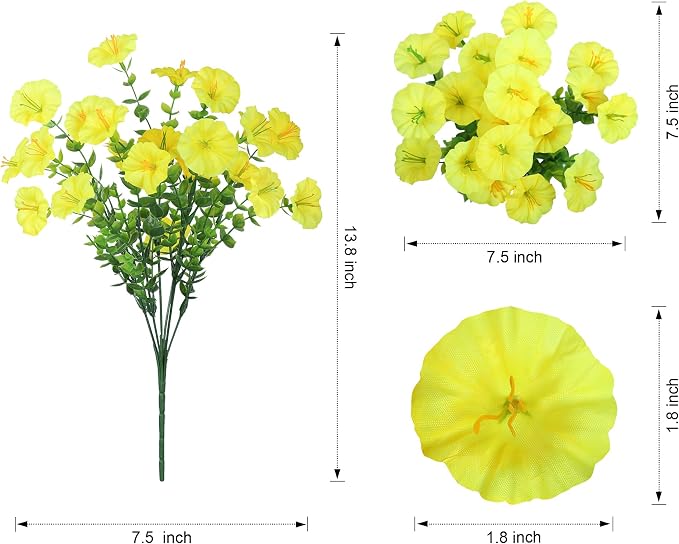 Artificial Flowers for Outdoors Fake Plants Outside Decoration, 12 Bundles Silk - Image 6