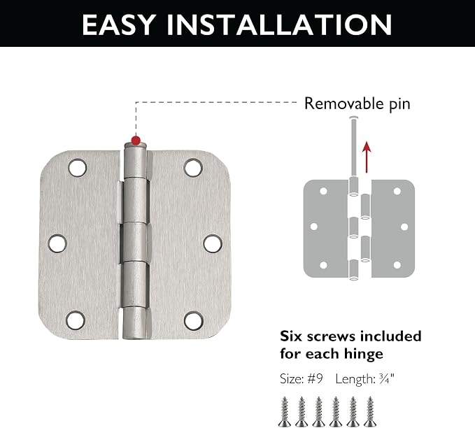 Design House Interior Door Frame Hinges, Water Resistant, Pre-Lubricated - Image 6