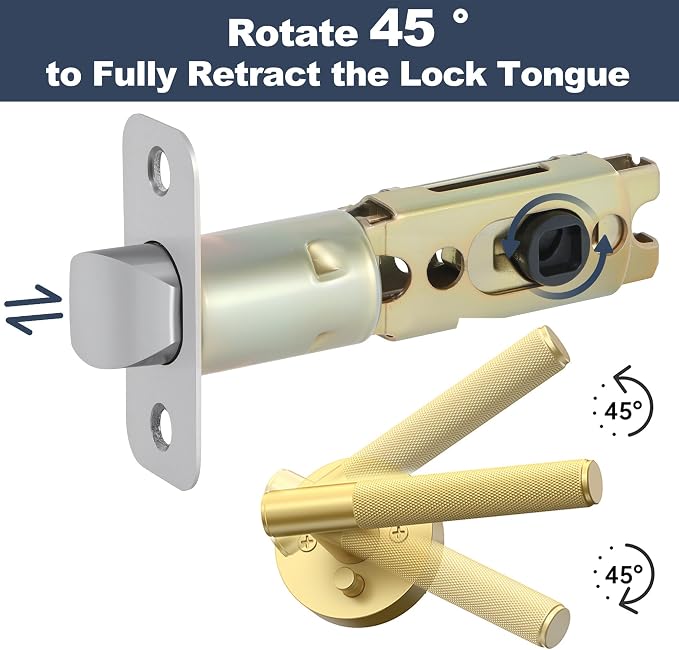 Brushed Nickel 1 Pack Door Lock Part, Stainless Steel Door Latch Replacement - Image 3