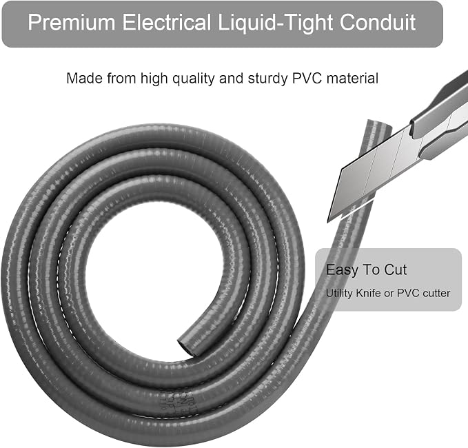 Electrical Conduit Kit 1/2" 4ft, AC Whip Kit, Liquid-Tight PVC Conduit | - Image 6