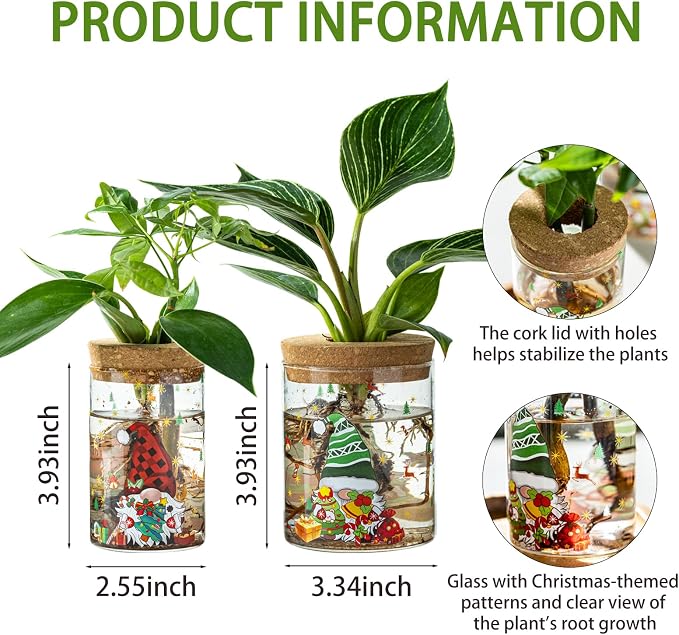 Christmas Vase, Christmas Themed Propagation Stations, Glass Propagation Vases - Image 2
