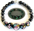 ARTSY Crafts Lily Garden Glow in the Dark Firefly Bead Bracelets Necklaces, Handmade in USA Murano Glass Jewelry, Flower Luminous Beads Mermaid Crystal Bracelet Bangle
