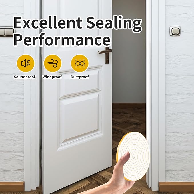 Foam Weather Stripping Tape, High Density CR, 3/8 in x 3/8 in x 33Ft | Weather - Image 5