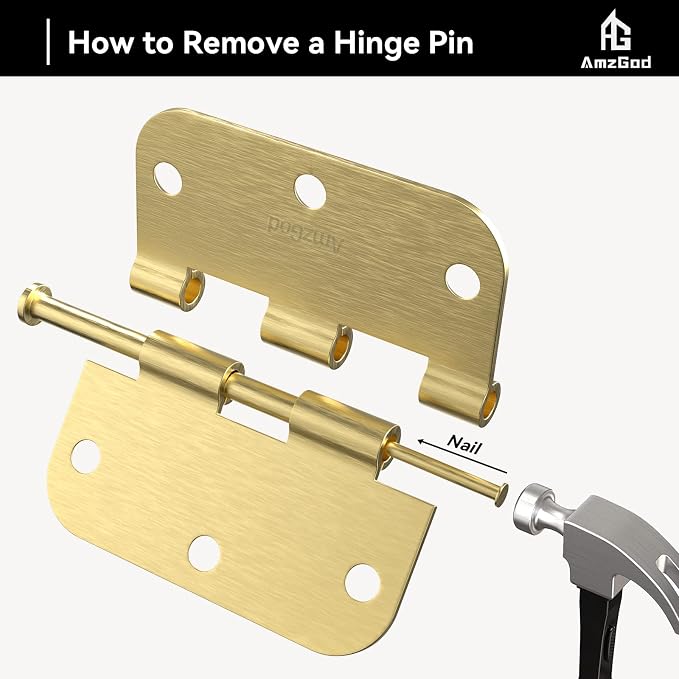 Door Hinges Satin Brass - Image 6