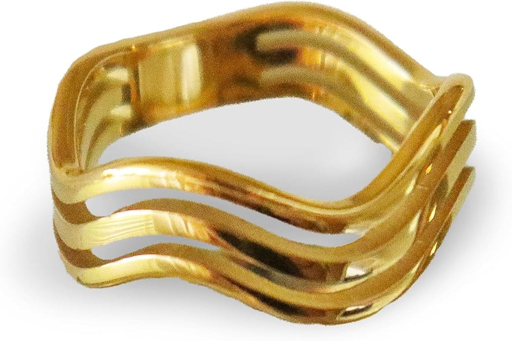 Elegant 18K Gold Plated Stainless Steel Ring – Fine Metal-Plated Jewelry with Durable, Scratch-Resistant Design for Daily Wear & Special Occasions