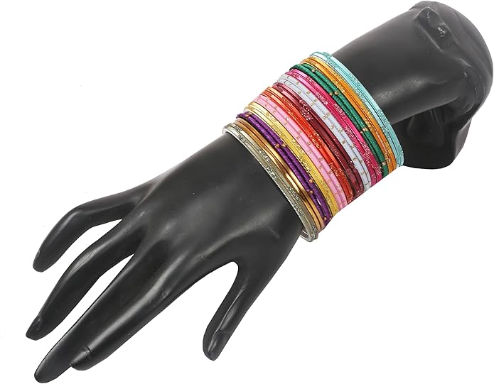 Touchstone indian bangles bracelets for women colorful churiyan set return gifts jewelry chudiya bulk pack bollywood metal bangle sets 12 textured vintage colors. Set of 144