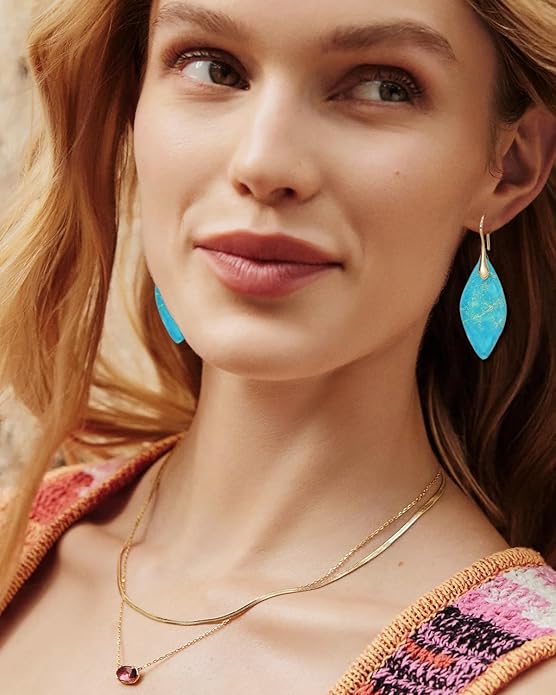 Natural Stone Earrings Multishape Dangle Drop Earrings Boho Stone Earring for Women
