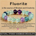 AD Beads Handmade Gemstone Stretch Elastic Bracelet Crystal Healing Reiki Nature's Beauty and Spiritual Essence Unisex