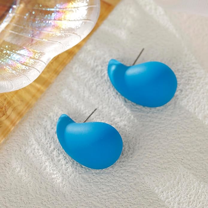 Chunky Acrylic Hoop Earrings, Lightweight Waterdrop Hoops Earrings, Hypoallergenic Trendy Jewelry for Women