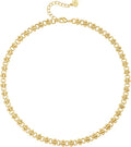 Aobei Pearl 18K Gold Plated Paperclip Chain Choker Satellite Chain Freshwater Cultured Biwa Pearl Pendant Necklace Dainty Jewelry for Women