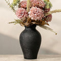 9.06 Inch Tall Vintage Ceramic Flower Vase, Rustic Farmhouse Vase by BLLOOO