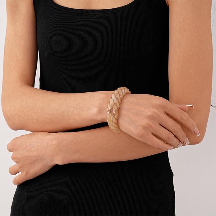 Chunky Acrylic Bracelet for Women,Vintage Candy Color Adjustable Bracelet Statement Irregular Geometry Wrist Bangle Classic Fashion Jewelry