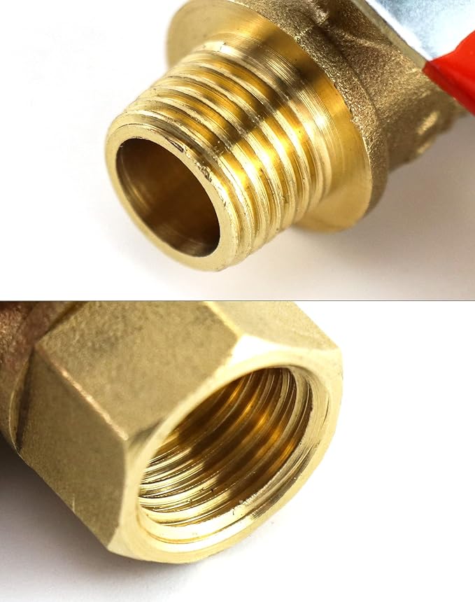 QWORK Ball Valve, 6 Pack 1/4" Heavy Duty Brass Ball Valve Shut Off Switch - Image 5