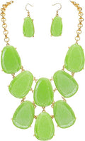 Firstmeet Chunky Bubble Statement Collar Necklace with Earrings for Women