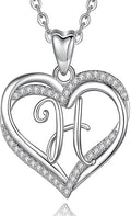 INFUSEU Unique Initial Necklaces for Women Girls Small Heart Letter Jewelry, Meaningful Personalized Gifts