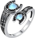 MONGAS Spoon Rings for Women Sterling Silver Horseshoe Witches Knot Filigree Open Adjustable Thumb Rings Horseshoe Witches Knot Filigree Jewelry Gifts for Women