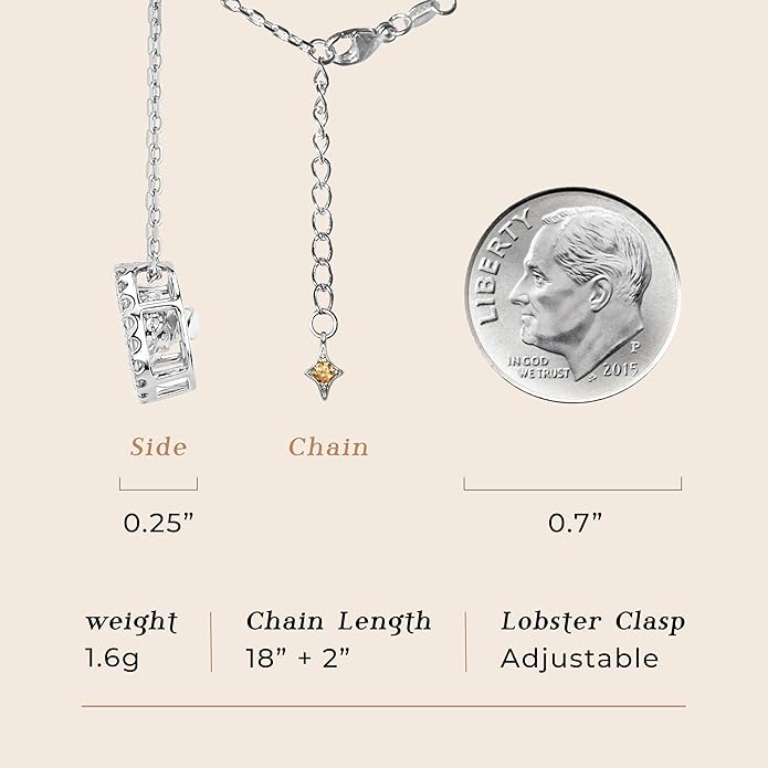 ARINZA Moissanite Necklace for Women, 1 Ct 925 Sterling Silver Dancing Diamond Pendant, 18+2 Inch Chain, Valentine’s Day Christmas Gift for Her, Wife, Mom, Anniversary, Birthday