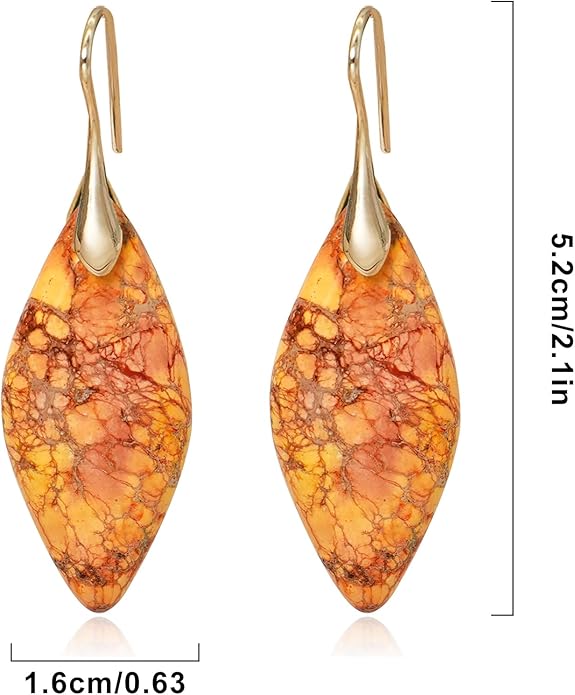 Natural Stone Earrings Multishape Dangle Drop Earrings Boho Stone Earring for Women