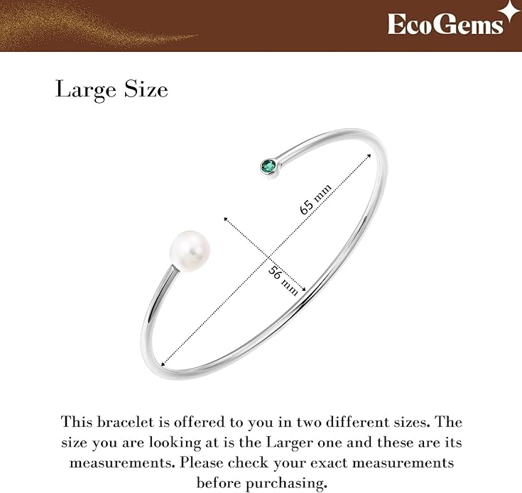 EcoGems Lab Grown Gemstone & Moissanite Bracelets – 14K White or Yellow Gold Plated Sterling Silver – Featuring Lab Grown Diamonds, Emeralds, Paraiba, Sapphire & Pearls – Sustainable Luxury Gift with Gift Box