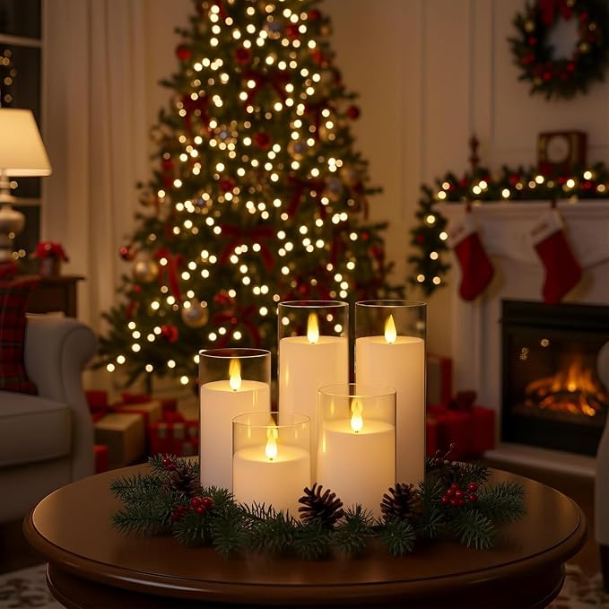 Homemory Pure White Flickering Flameless Candles, Battery Operated Acrylic LED - Image 4