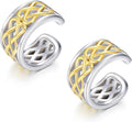 CHIC & ARTSY 925 Sterling Silver Ear Cuffs for Women, Non Piercing Clip On Cartilage Cuffs, Adjustable Fake Conch & Helix Earrings, Gold Plated & Oxidized Various Styles
